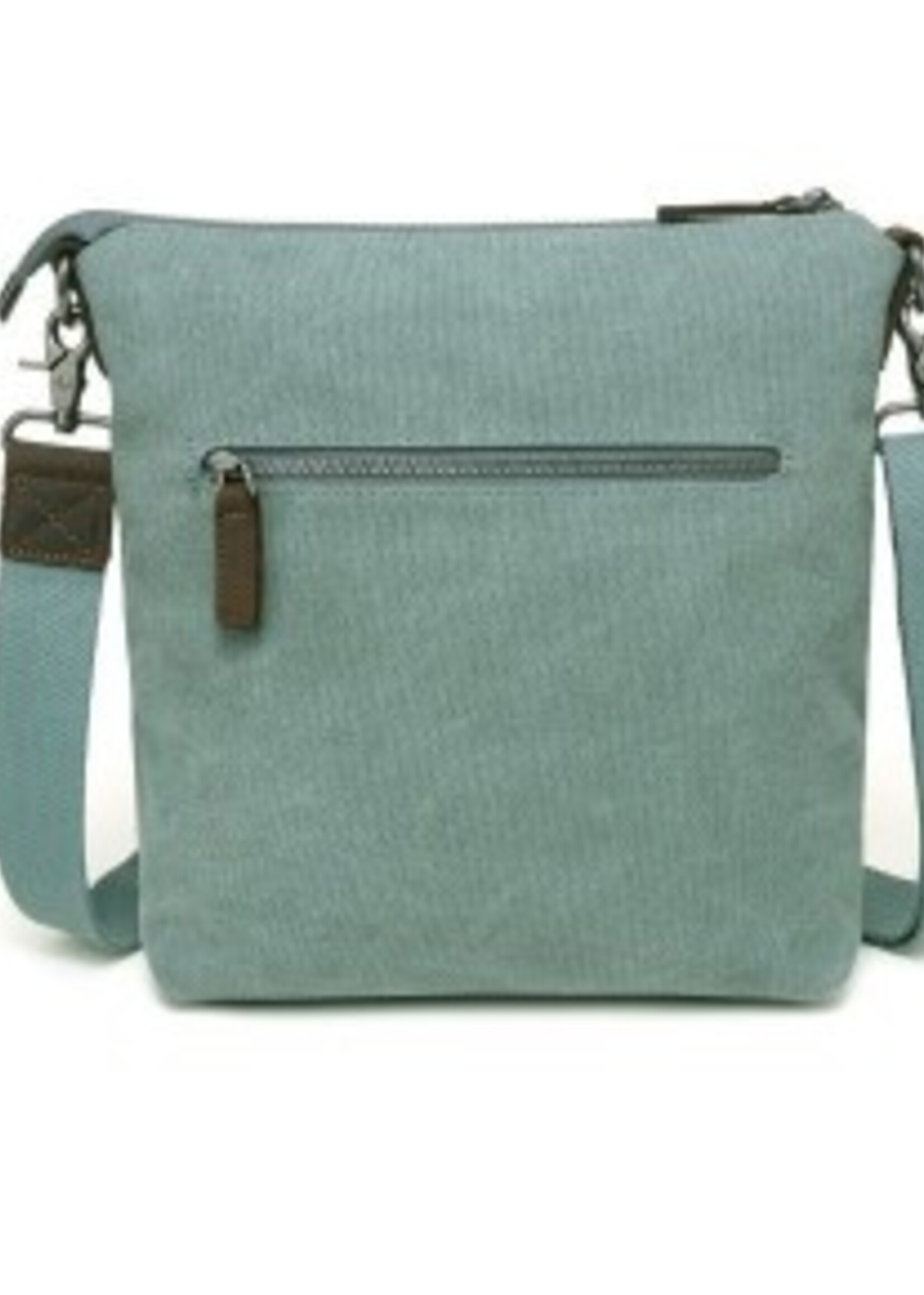 Da Van Canvas Shoulder Bag with Leather Trim * SB 568 * Blue