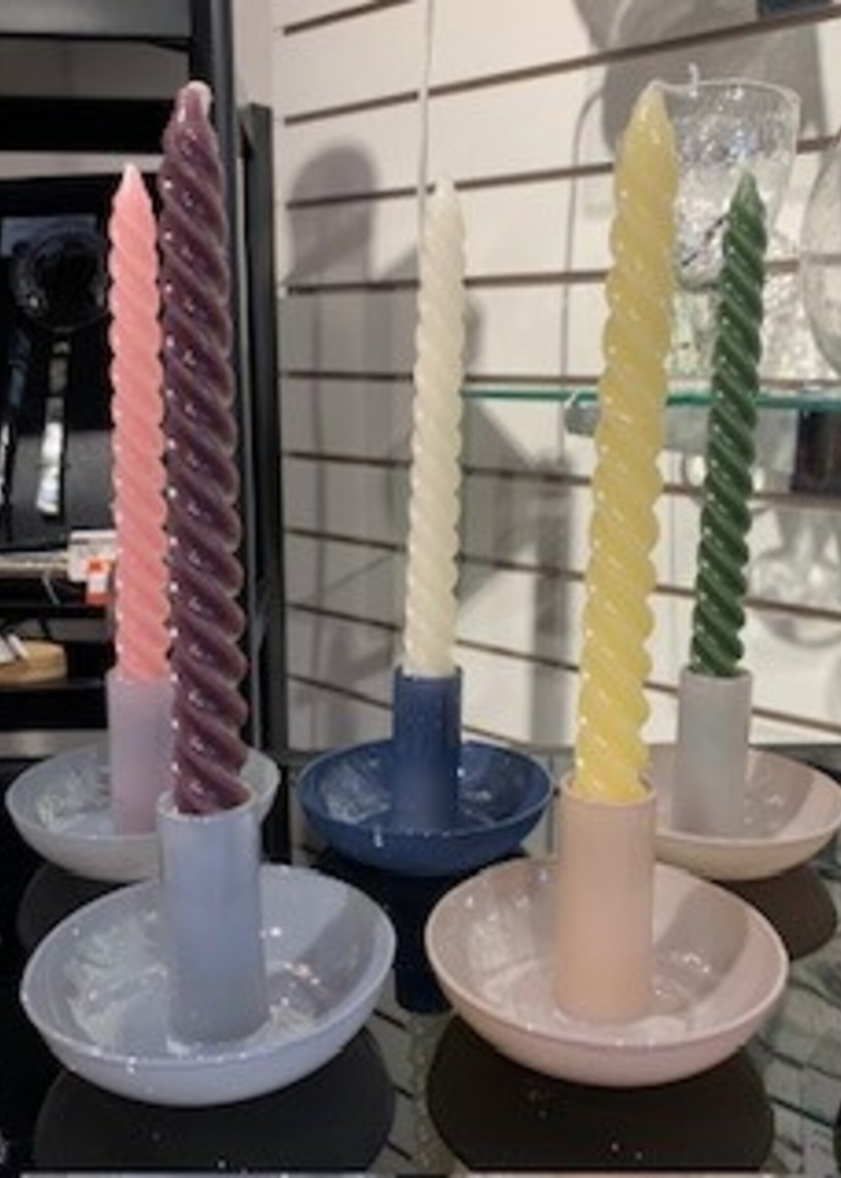 Abbott Twirl Decorative Tapers * 9.5" * S/2 * Ivory