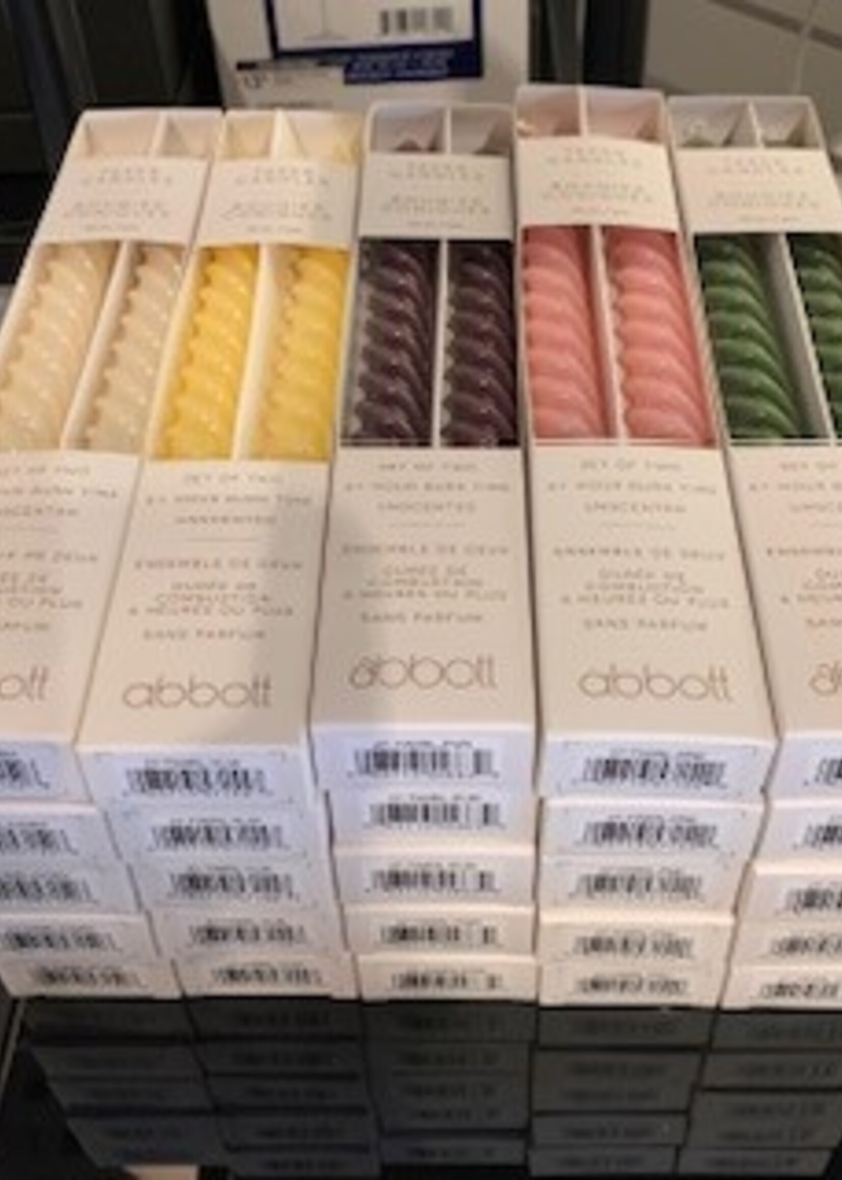 Abbott Twirl Decorative Tapers * 9.5" * S/2 * Ivory