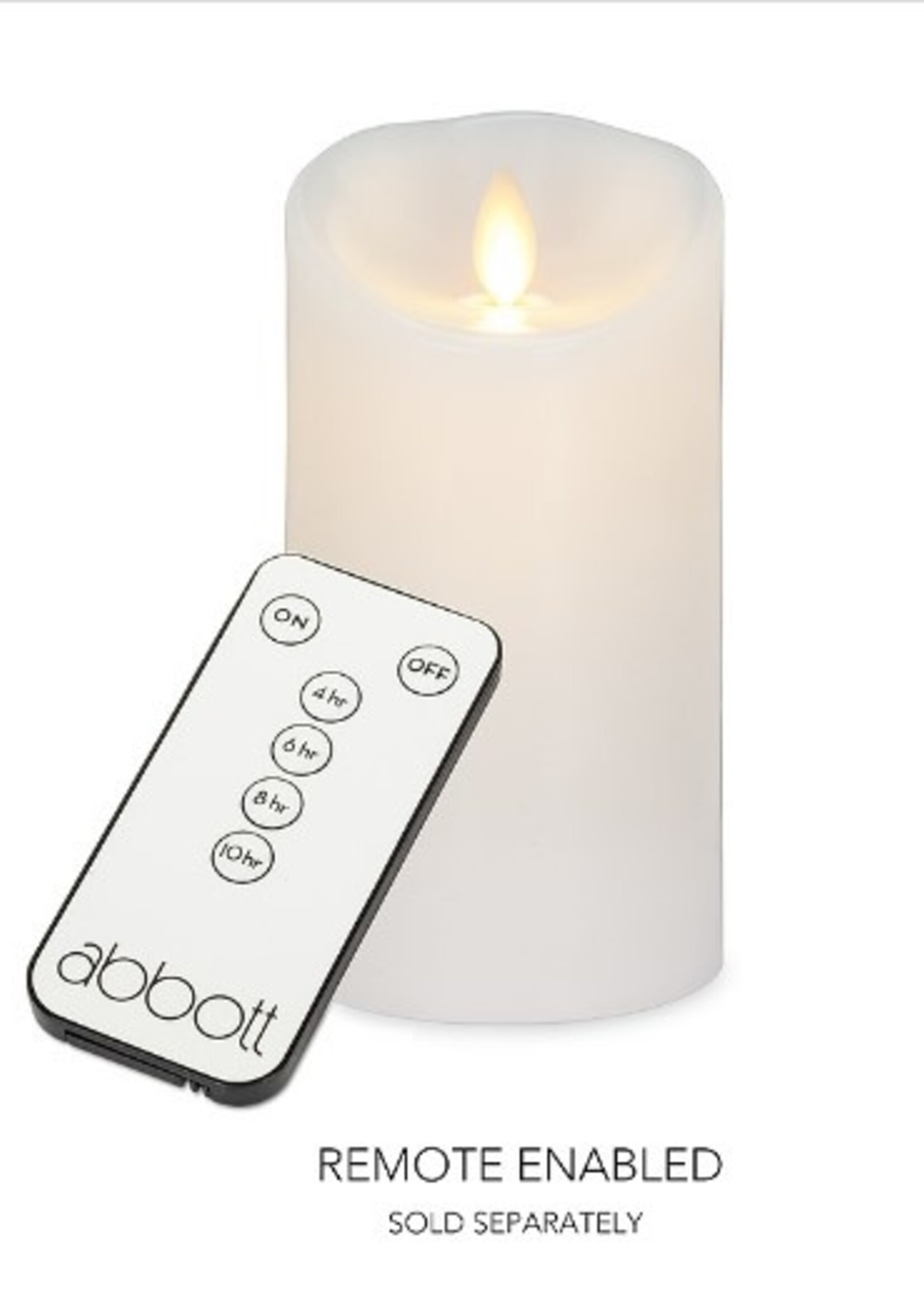 Abbott Reallite Flameless Candles * 3" x 6.5" * Remote Enabled * Ivory