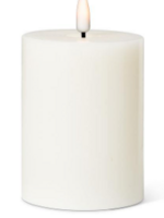 Abbott Flameless Pillar Candle * Luxlite * White * 3"x8"