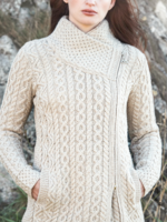 British & Irish Imports Athenry Zippered Short Cardigan * Parsnip * Large