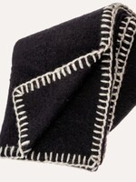 Indaba Blanket Stitch Throw * Black * 60" x 50"