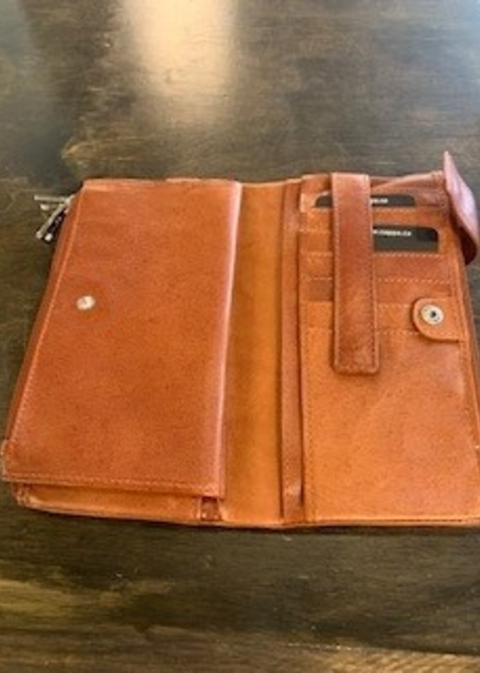 Nappa Evelyn Leather Wallet * Brandy