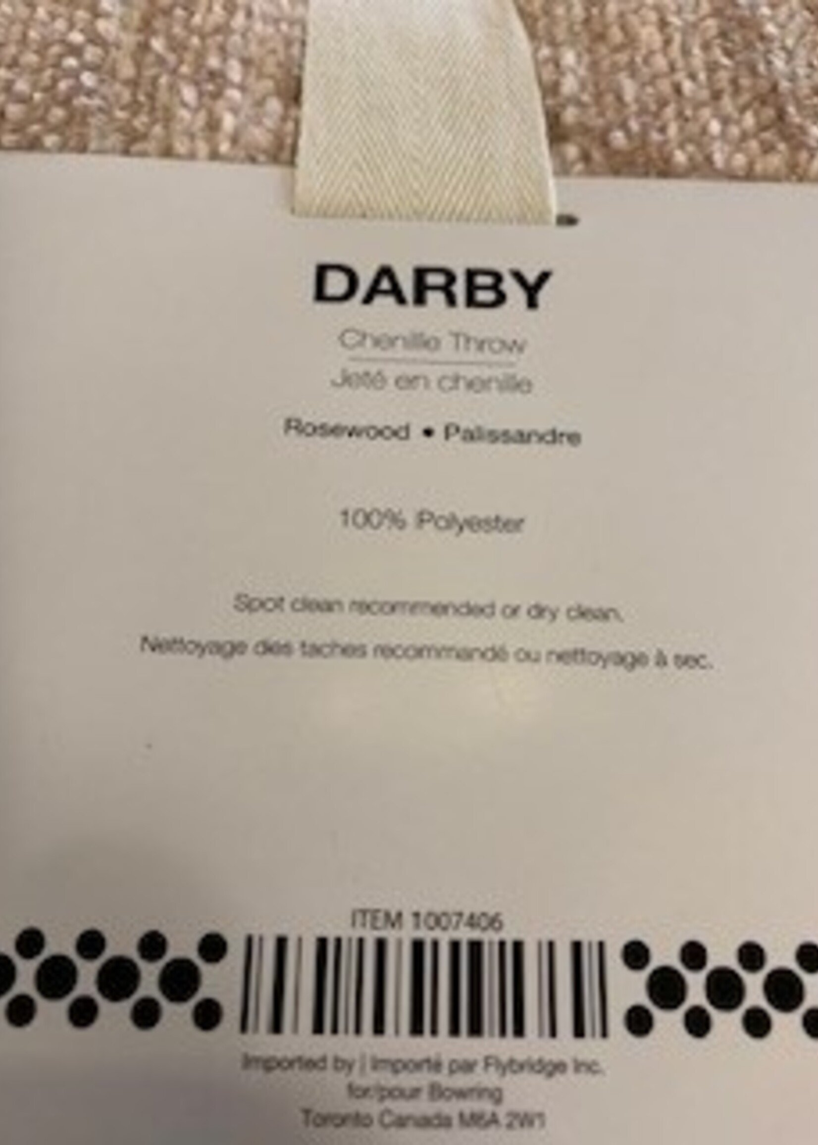 Bowring Darby Chenille Throw * 50" x 60" * Rosewood