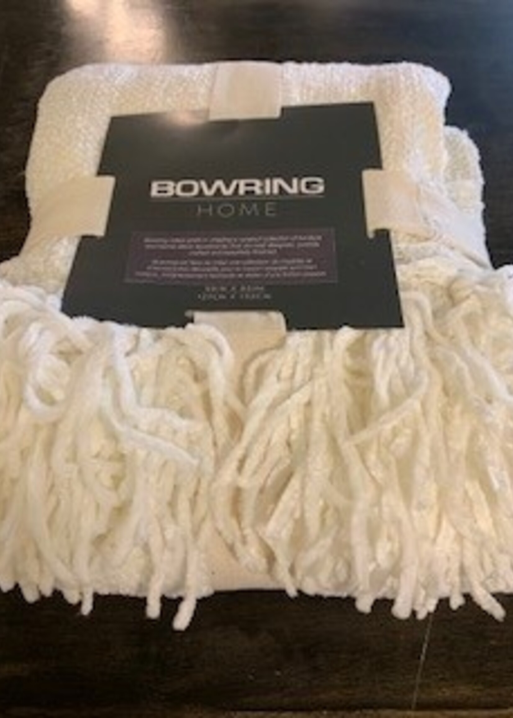 Bowring Darby Chenille Throw * 50" x 60" * Ivory