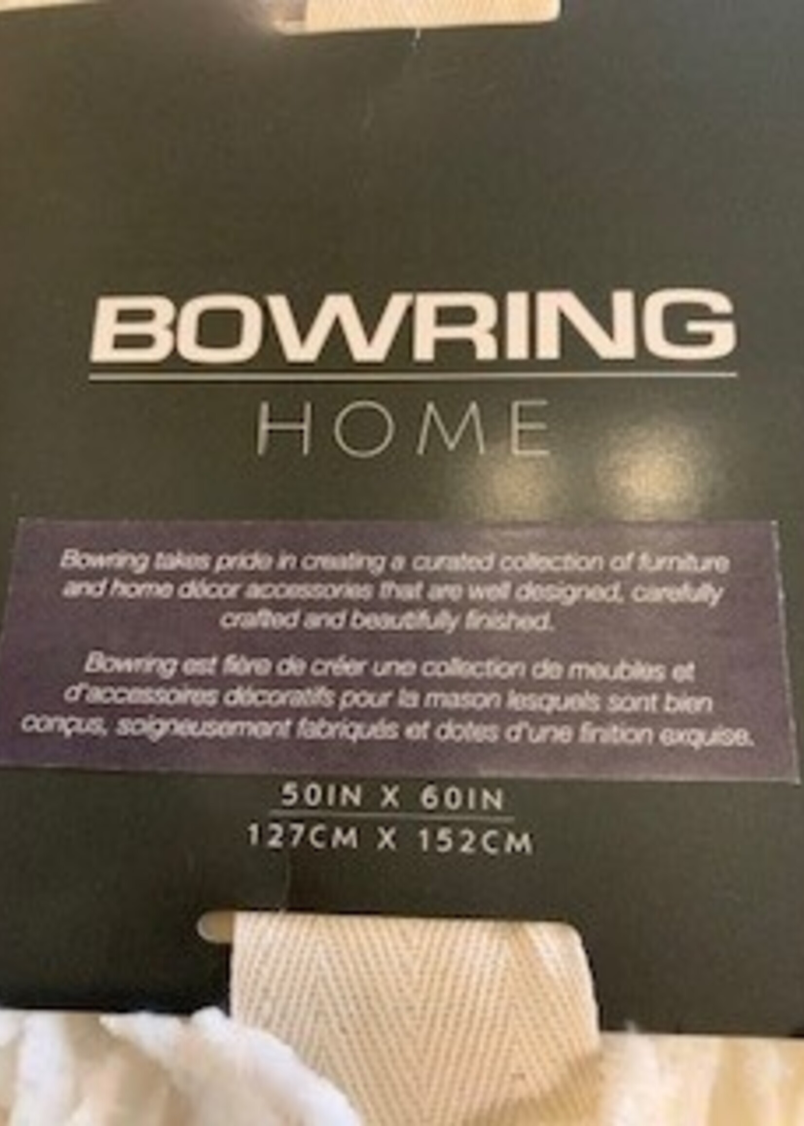 Bowring Darby Chenille Throw * 50" x 60" * Ivory