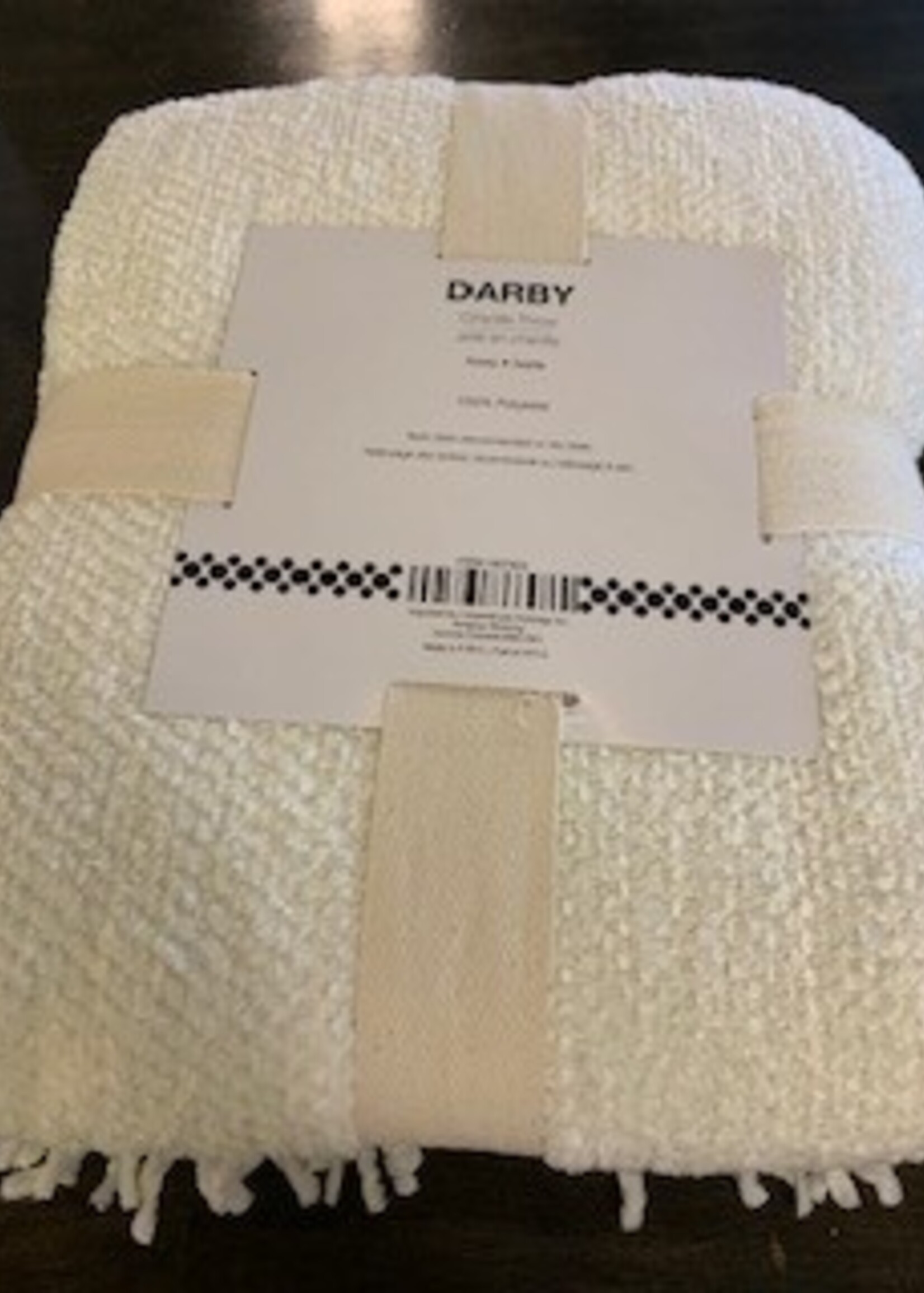 Bowring Darby Chenille Throw * 50" x 60" * Ivory