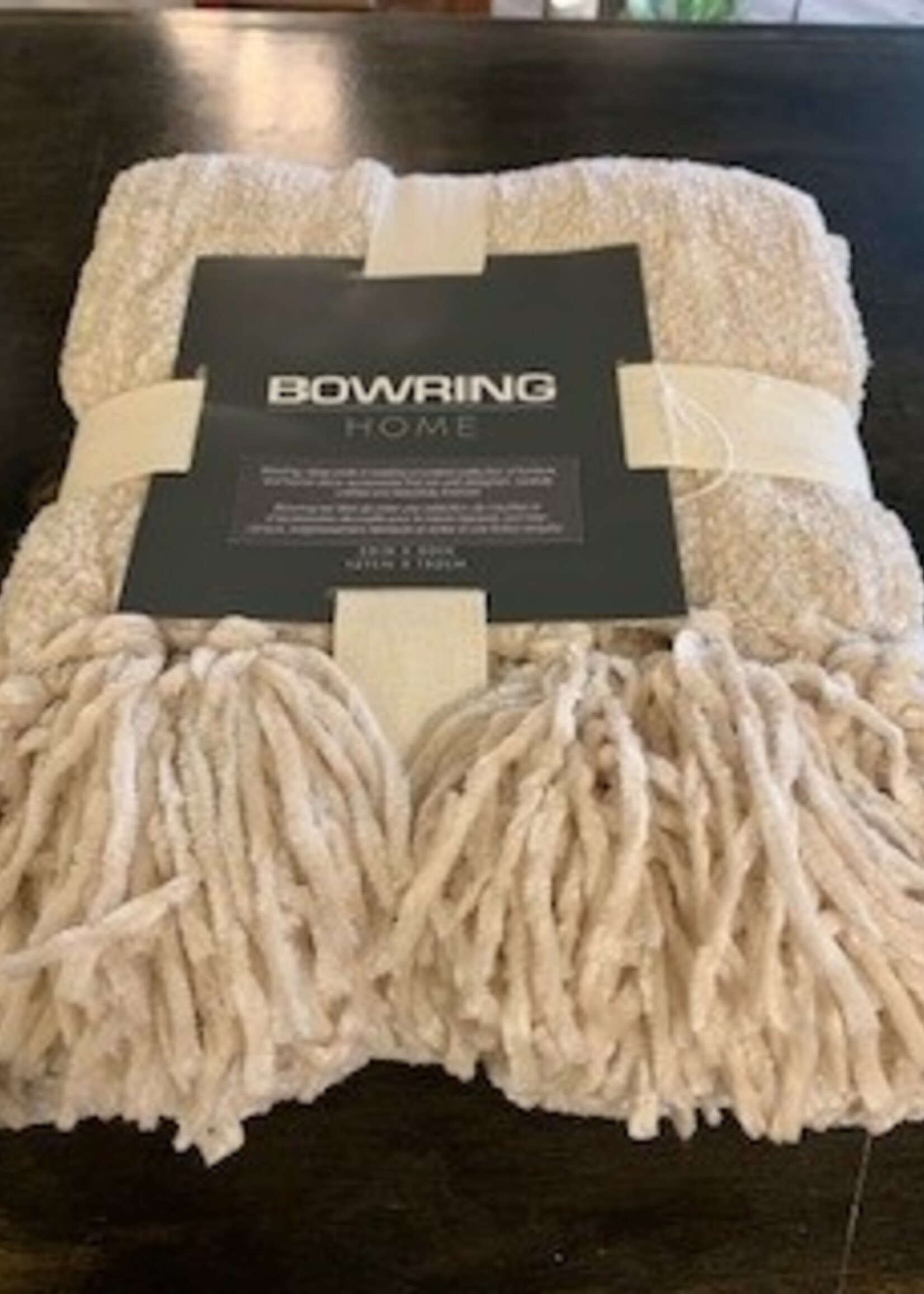 Bowring Darby Chenille Throw * 50" x 60" * Bisque