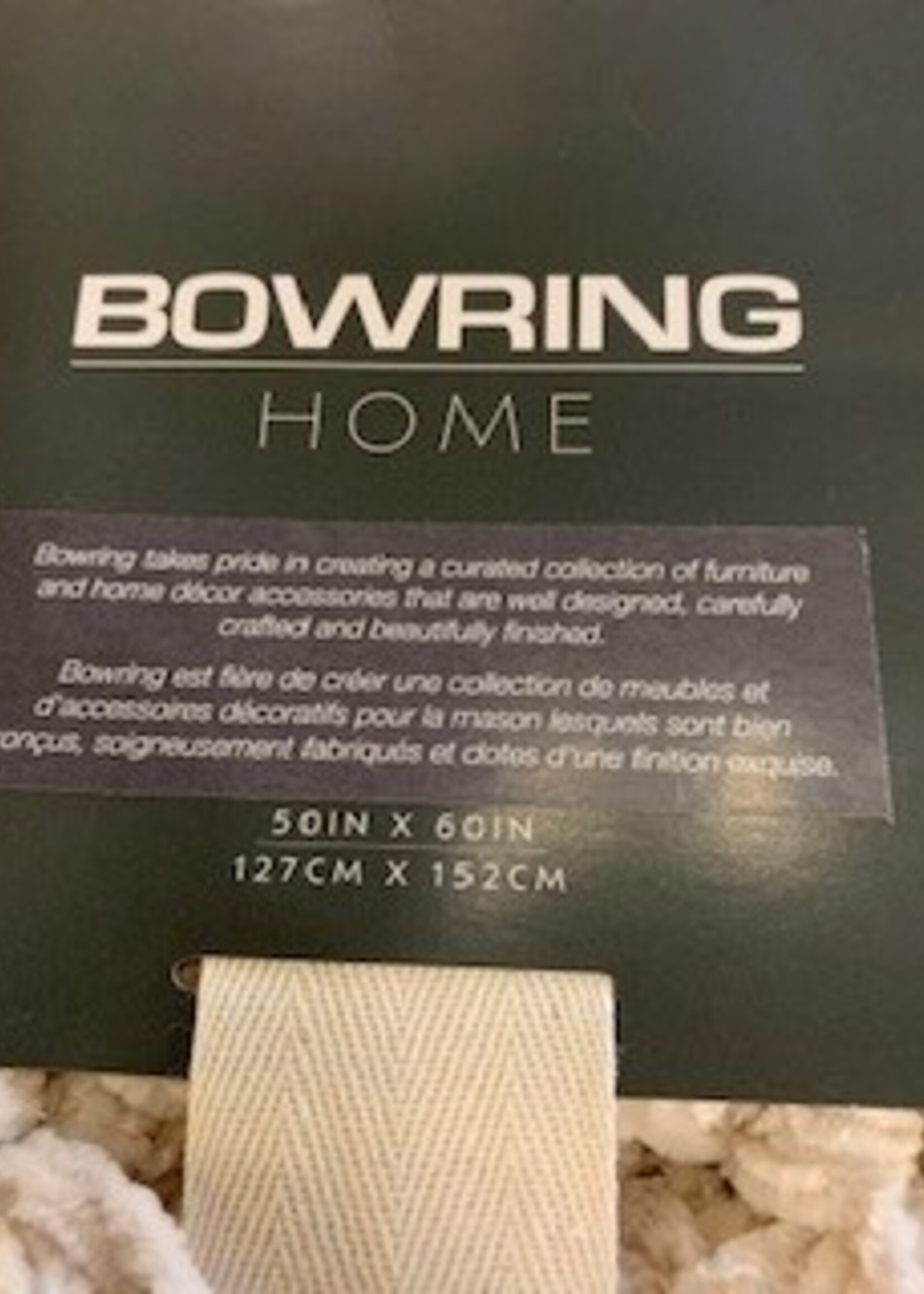 Bowring Darby Chenille Throw * 50" x 60" * Bisque