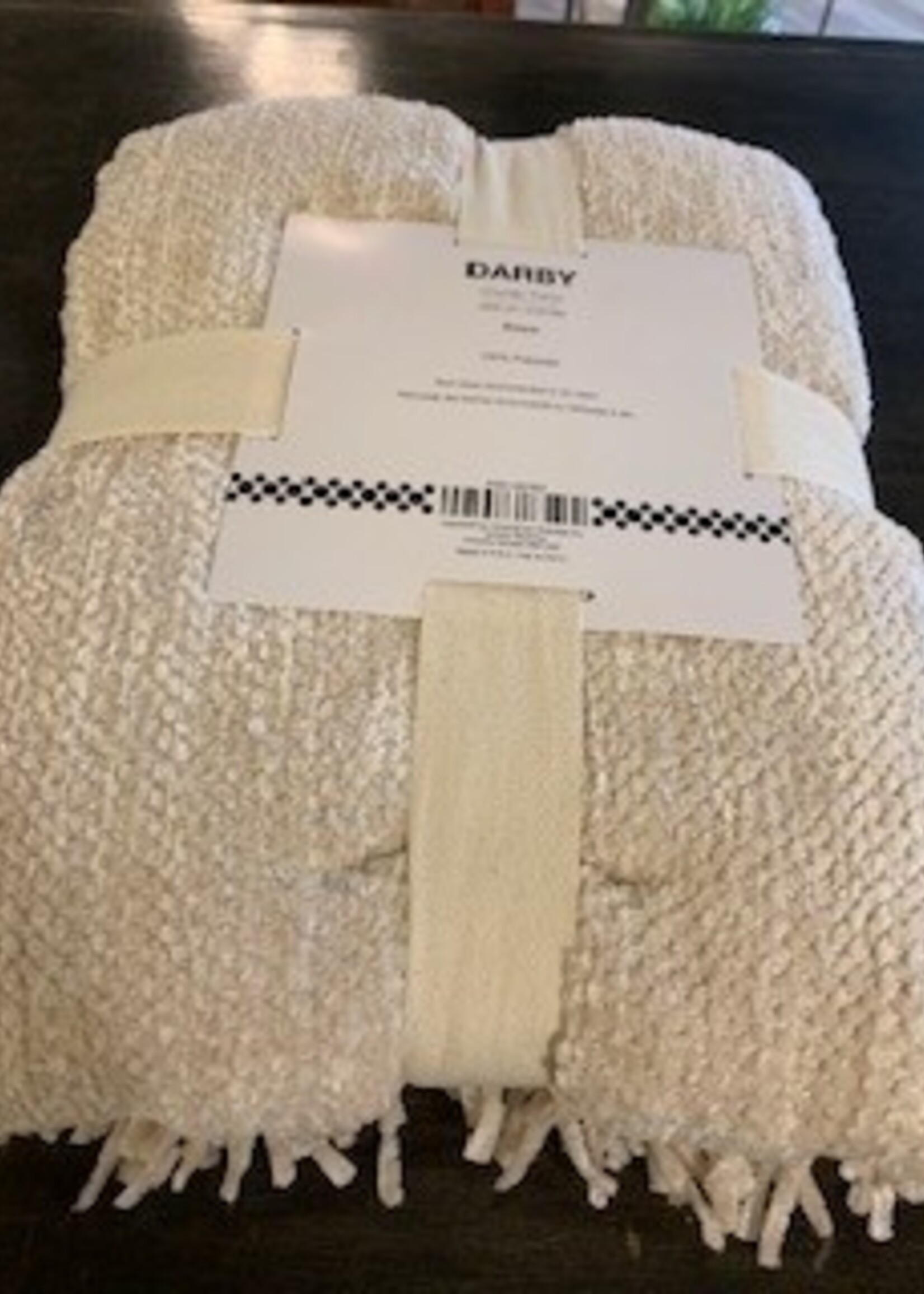 Bowring Darby Chenille Throw * 50" x 60" * Bisque