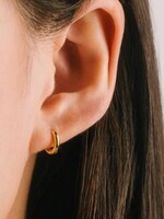 LOVERS TEMPO Tube 20mm Hoop Earrings * Gold