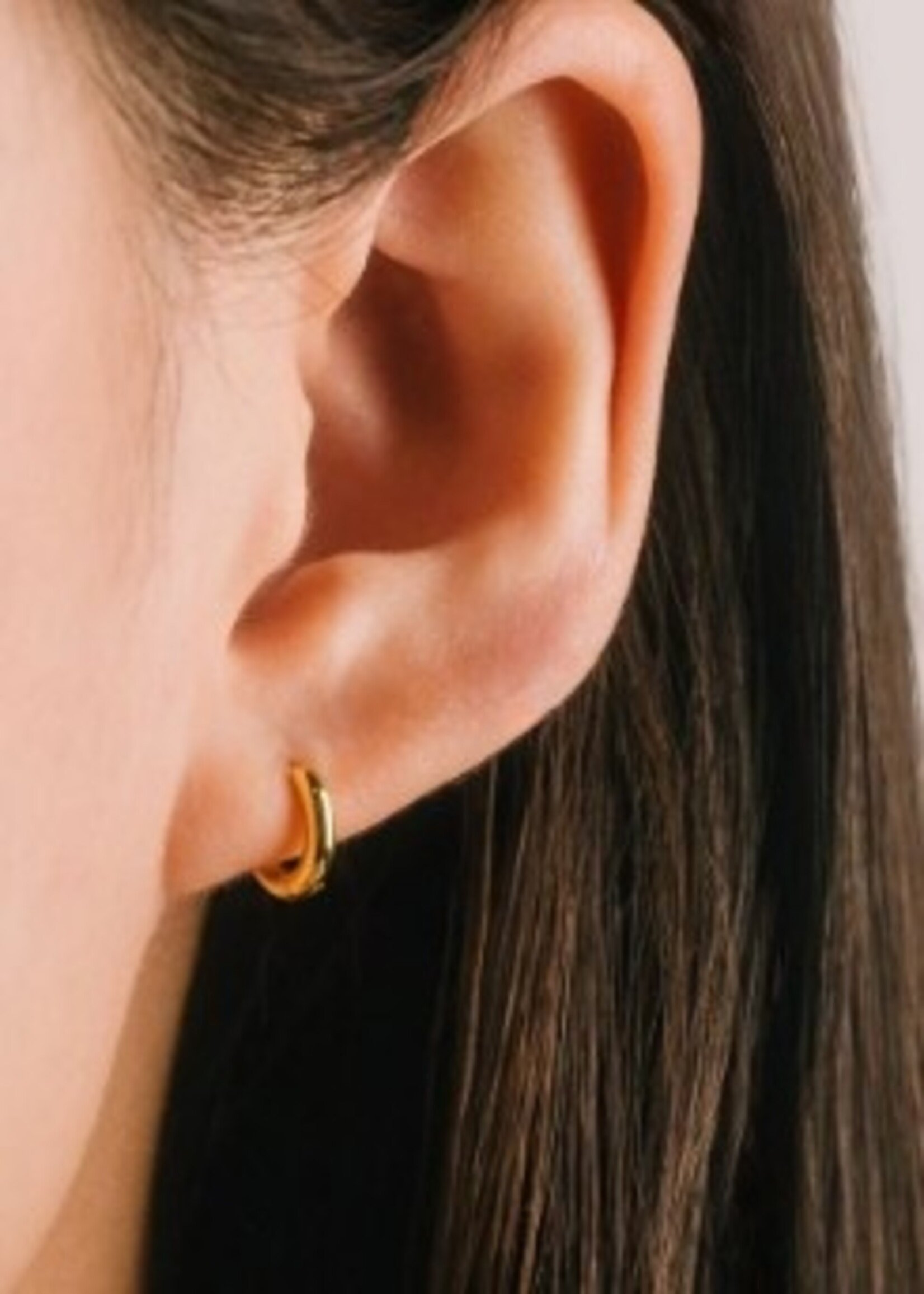 LOVERS TEMPO Tube 20mm Hoop Earrings * Gold