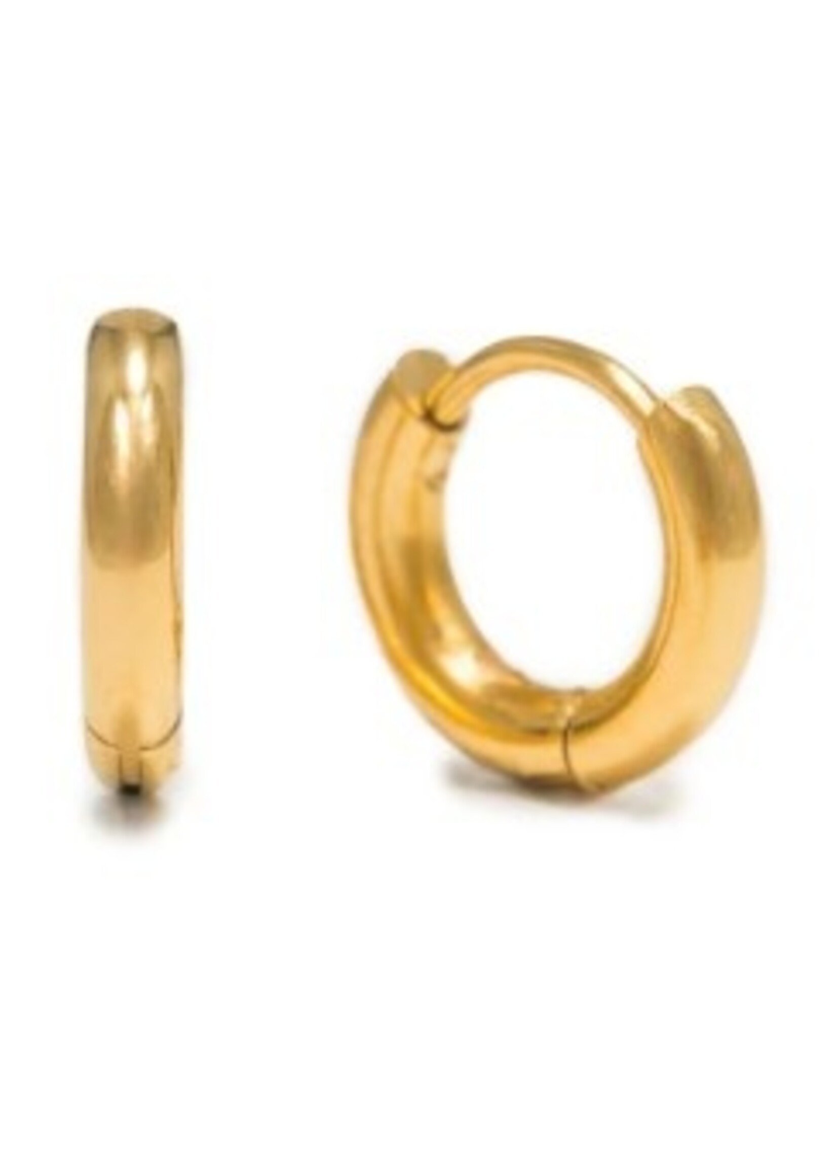 LOVERS TEMPO Tube 20mm Hoop Earrings * Gold