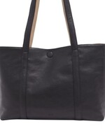SQ Lois Two in One Reversible Vegan Tote * Black & Tan