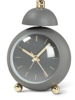 Abbott Ball Alarm Clock * 5"H * Grey & Gold