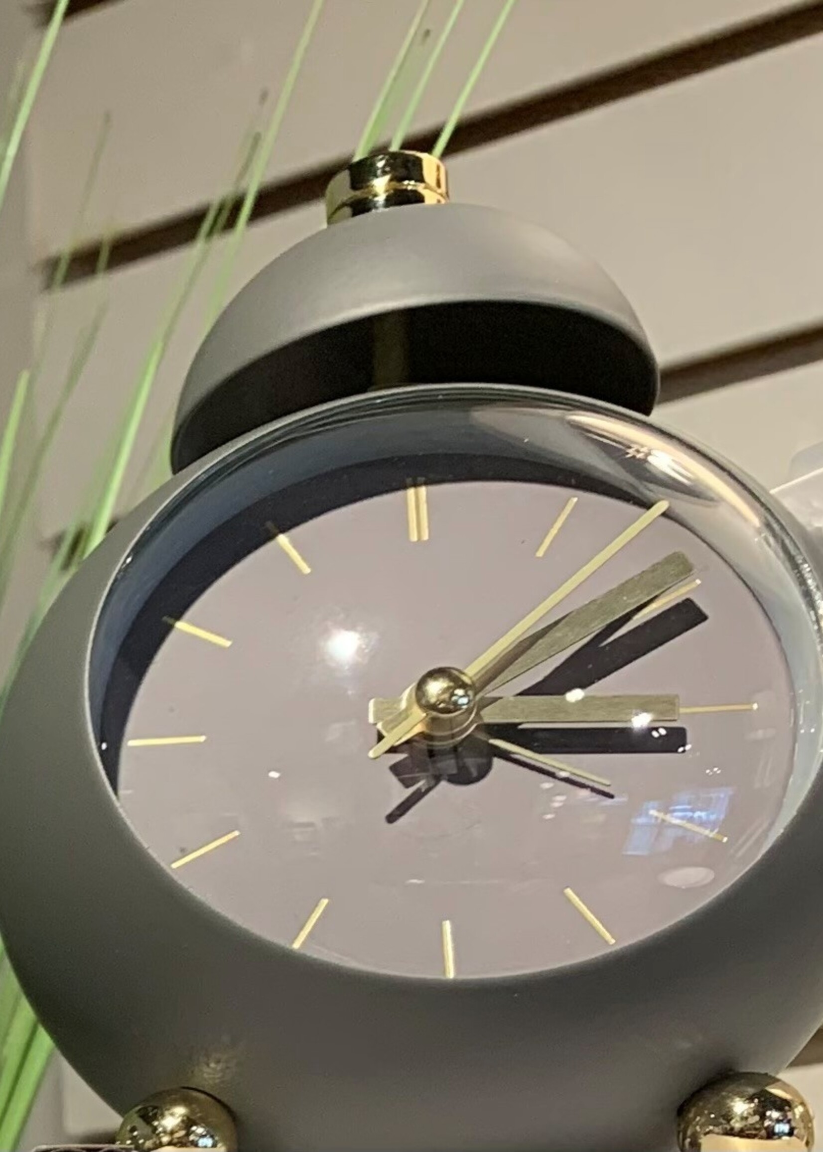 Abbott Ball Alarm Clock * 5"H * Grey & Gold