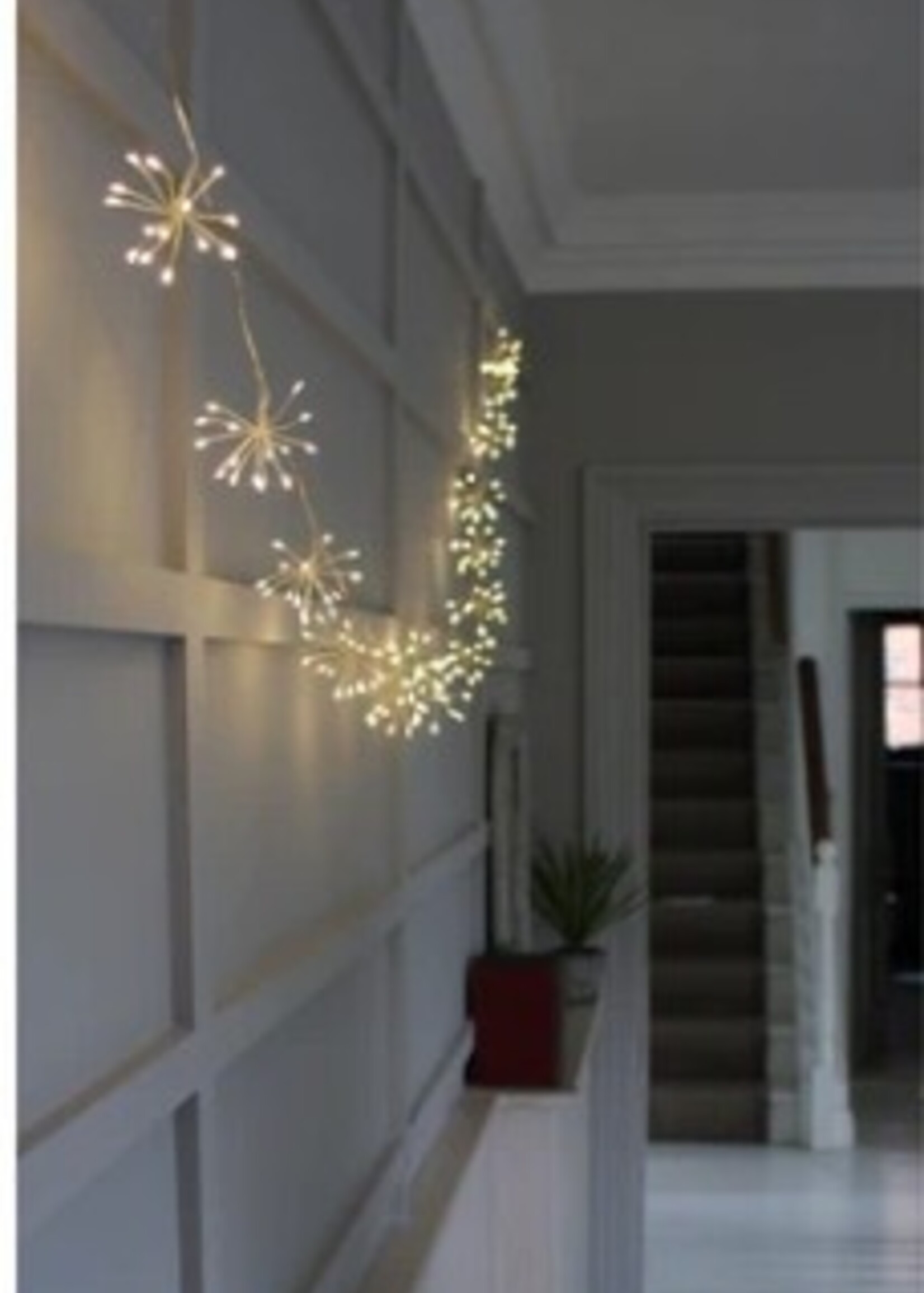 Lumina of London Starburst Chain Lights * Indoor/Outdoor * Plug In * Silver