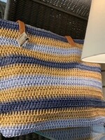 Picabo Mode Jill Stripe Summer Bag * Blue & Coffee