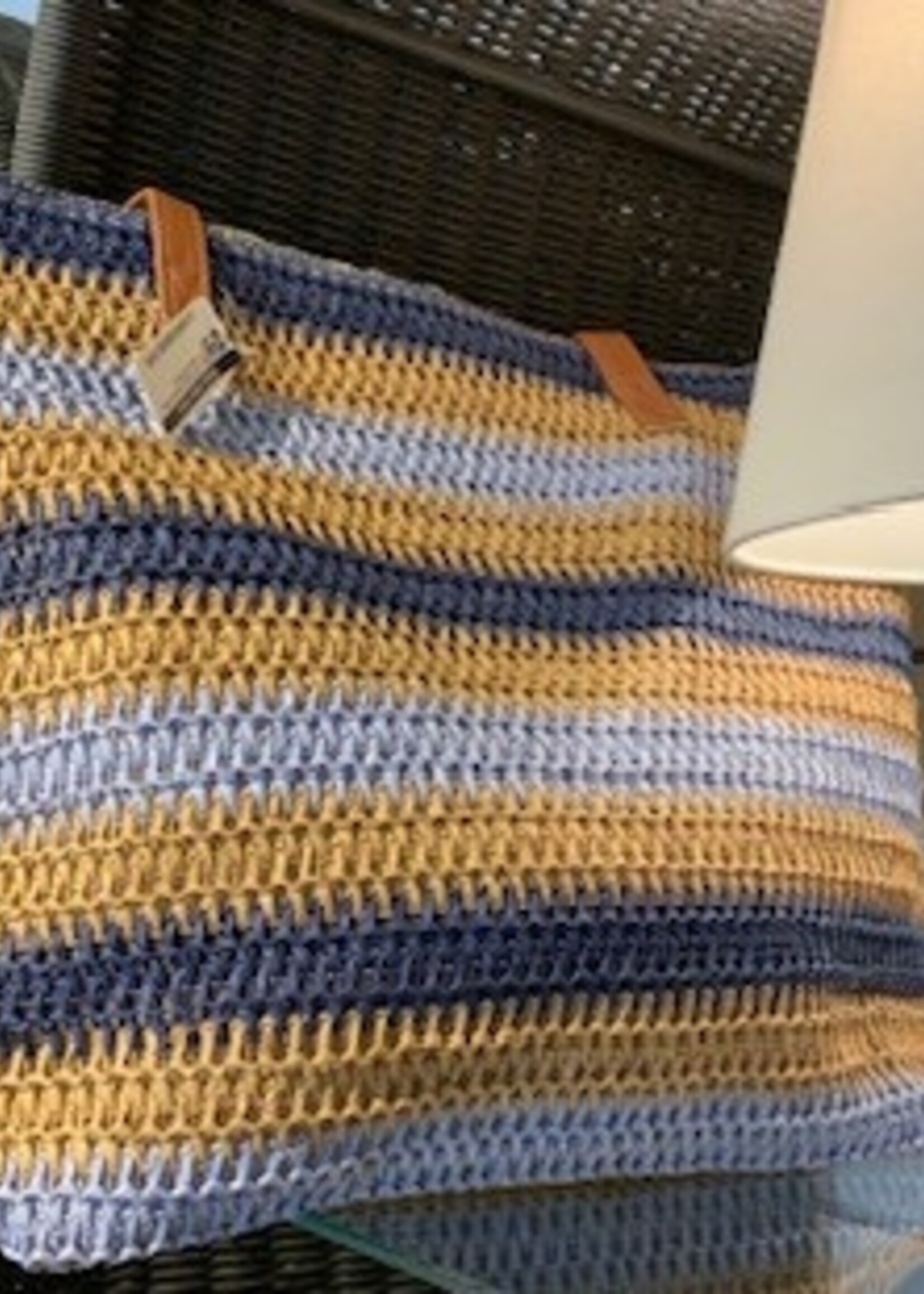 Picabo Mode Jill Stripe Summer Bag * Blue & Coffee