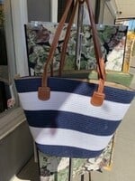 Picabo Mode Sandy Stripe Summer Bag * Navy & White