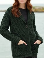 British & Irish Imports The Mulranny Irish Wool Sweater * Cedar * Small