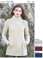 British & Irish Imports Athenry Zippered Short Cardigan * Purple Marl * Medium