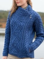 British & Irish Imports The Shannon Irish Wool Sweater * Blue Marl * Small
