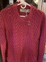 British & Irish Imports The Cashel Irish Wool Sweater * Majenta * Medium