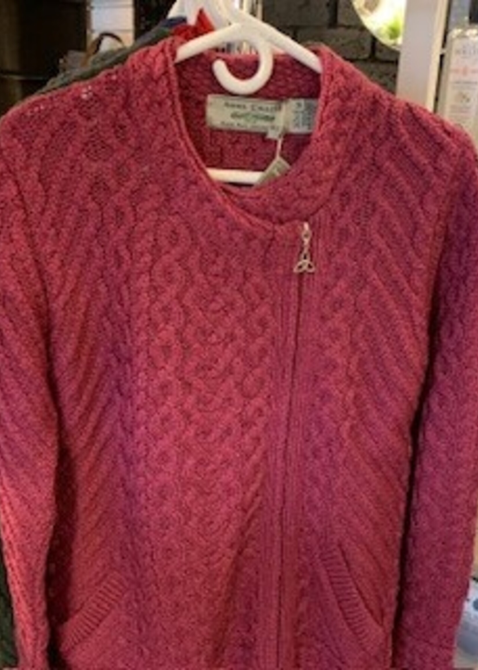 British & Irish Imports The Cashel Irish Wool Sweater * Majenta * Medium