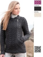 British & Irish Imports The Cashel Irish Wool Sweater * Majenta * Large