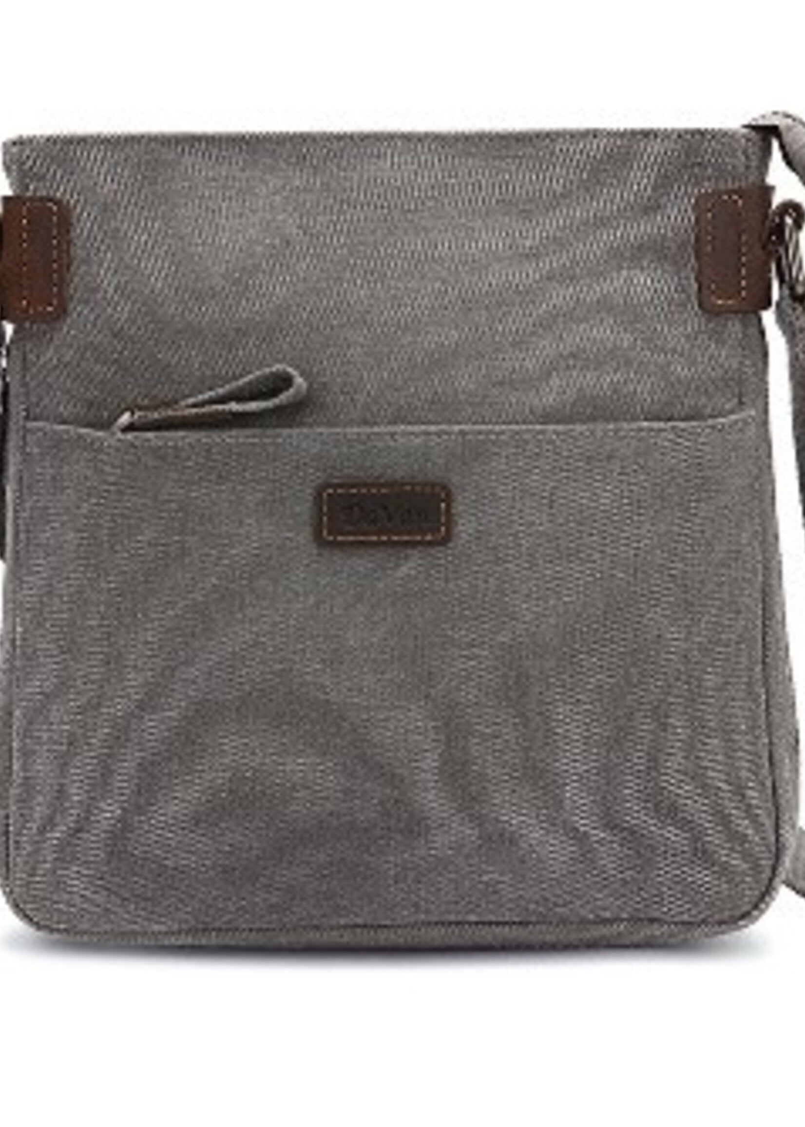 Da Van Canvas Small Crpssbody with Leather Trim * SB 609* Grey