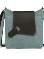Da Van Canvas Should Bag with leather trim * Turquoise
