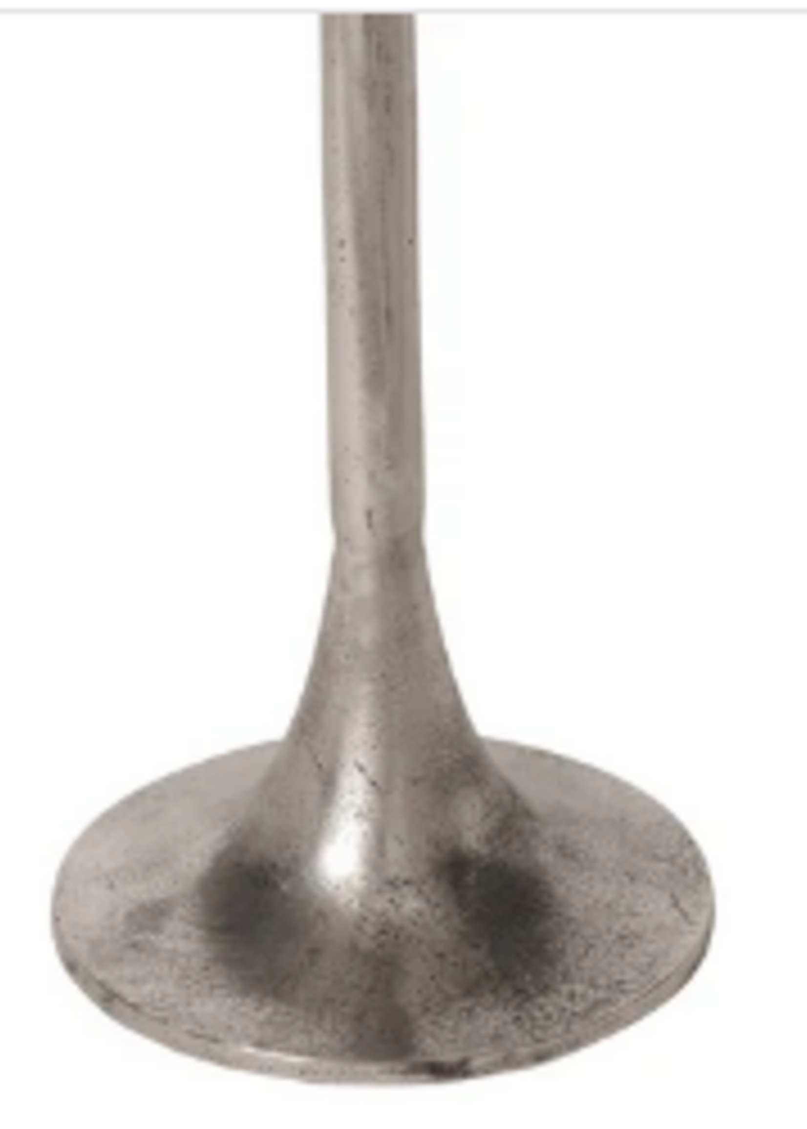 Renwil Eloa Accent Table * Plated Antique Nickel & Banswara White Marble