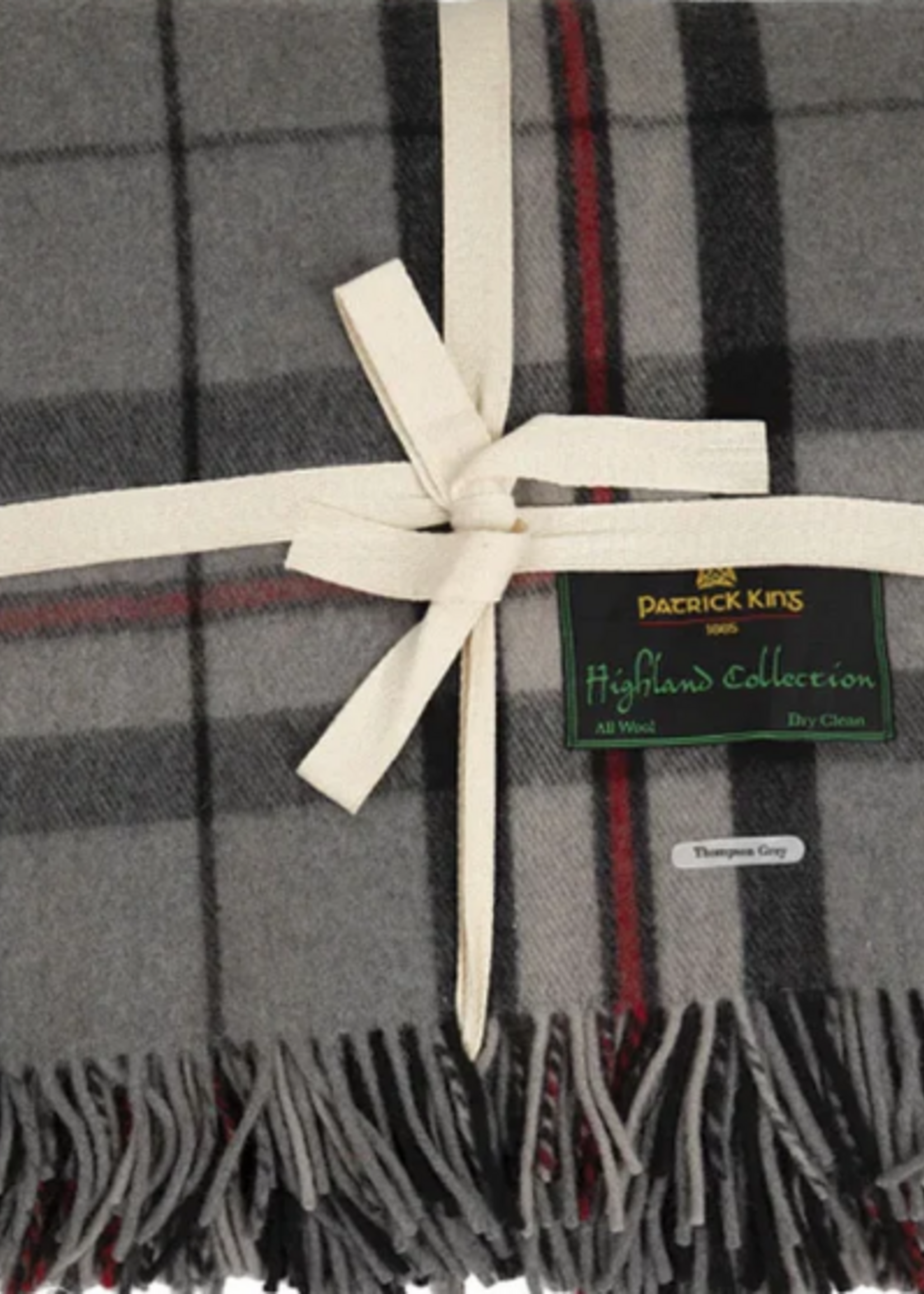 Patrick King Scottish Deluxe Wool Blanket * Thompson Grey * 69" x 62"