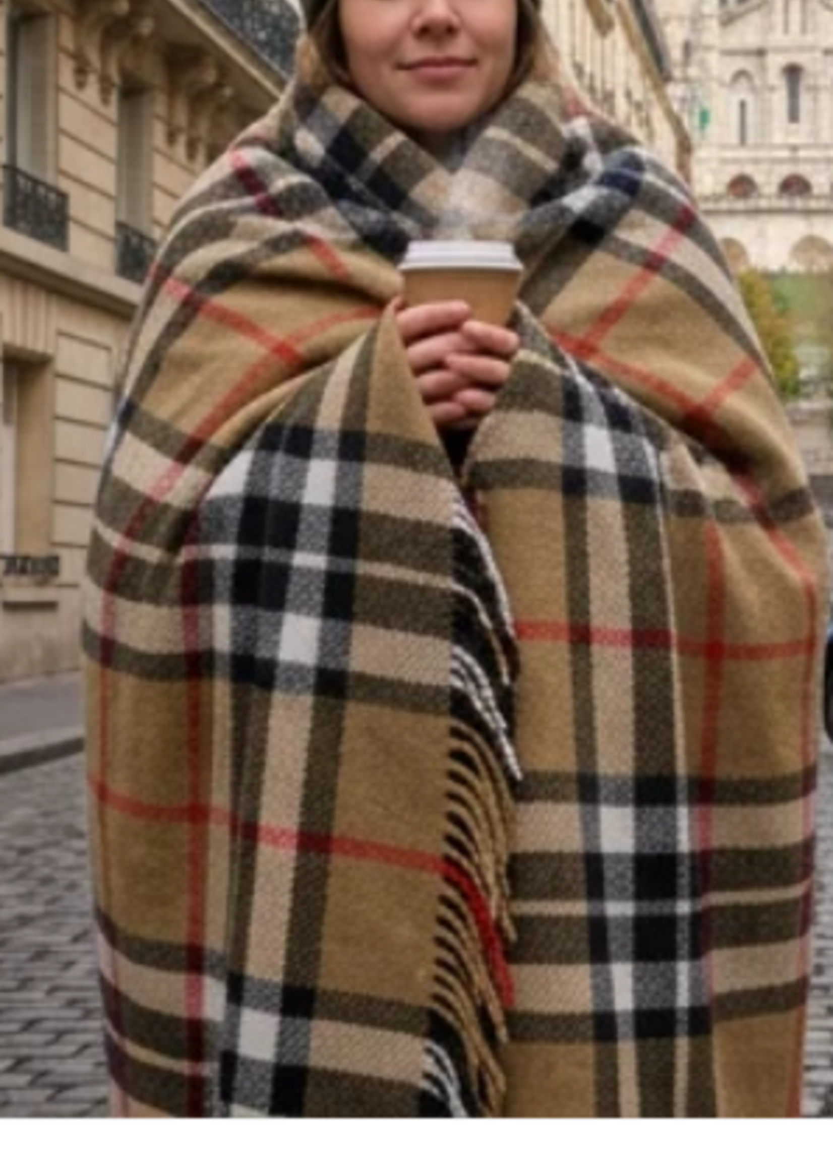 Patrick King Scottish Deluxe Wool Blanket * Thompspn Camel * 69" x 62"