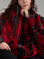Patrick King Scottish Deluxe Wool Blanket * 69" x 62" * Royal Stewart