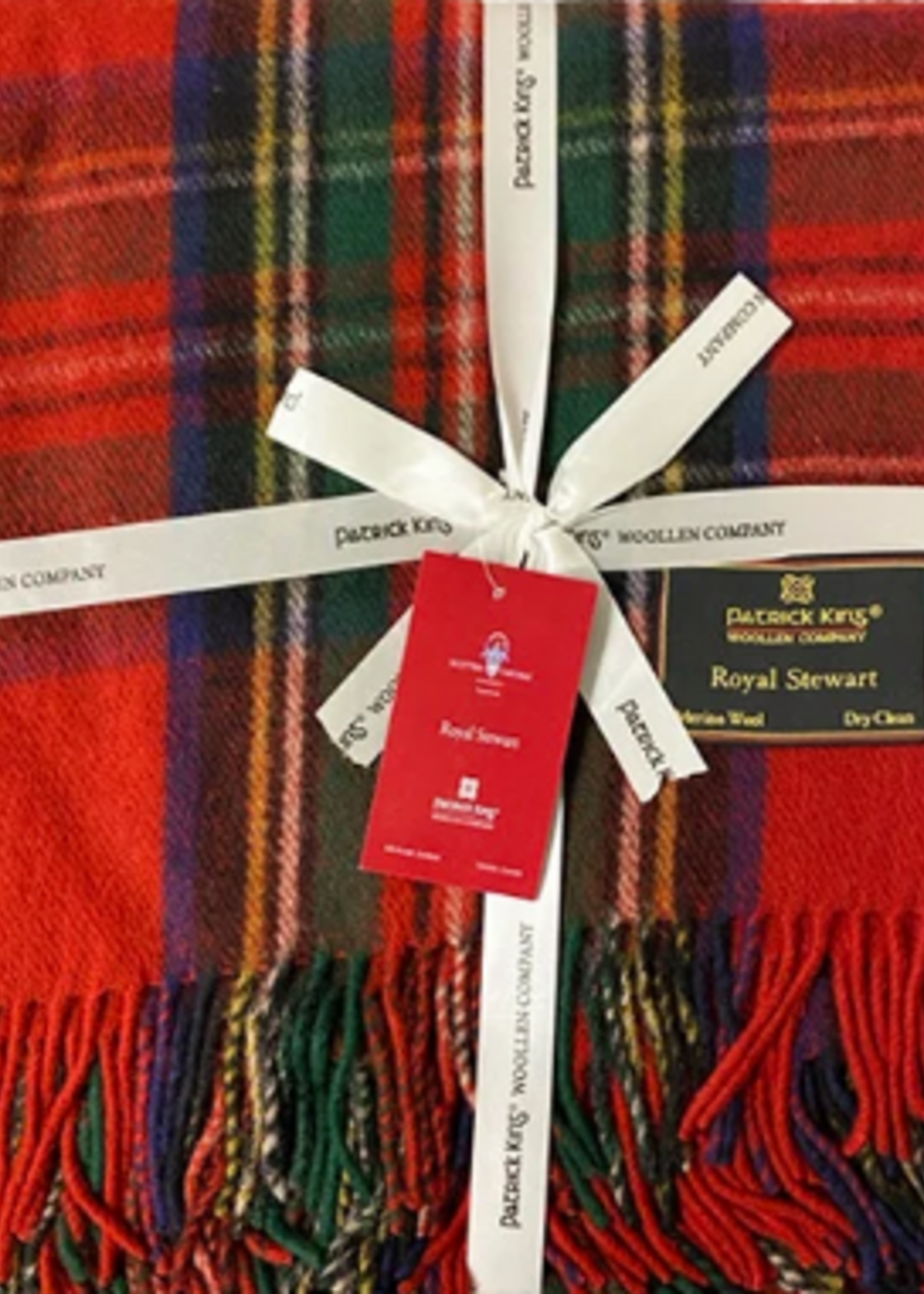 Patrick King Scottish Deluxe Wool Blanket * 69" x 62" * Royal Stewart