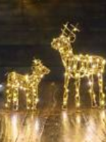 Lumina of London LED Wire Reindeer * 6" H * 53 Warm White LED's * Gold