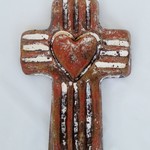 Sedona Spirit Rustic Clay Cross w/ Heart