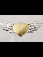 Gold Tin Heart Wings