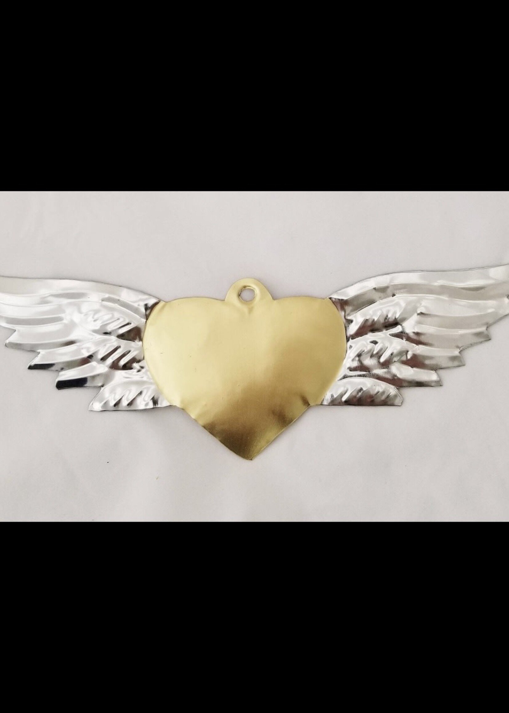 Tin Heart Wings Gold