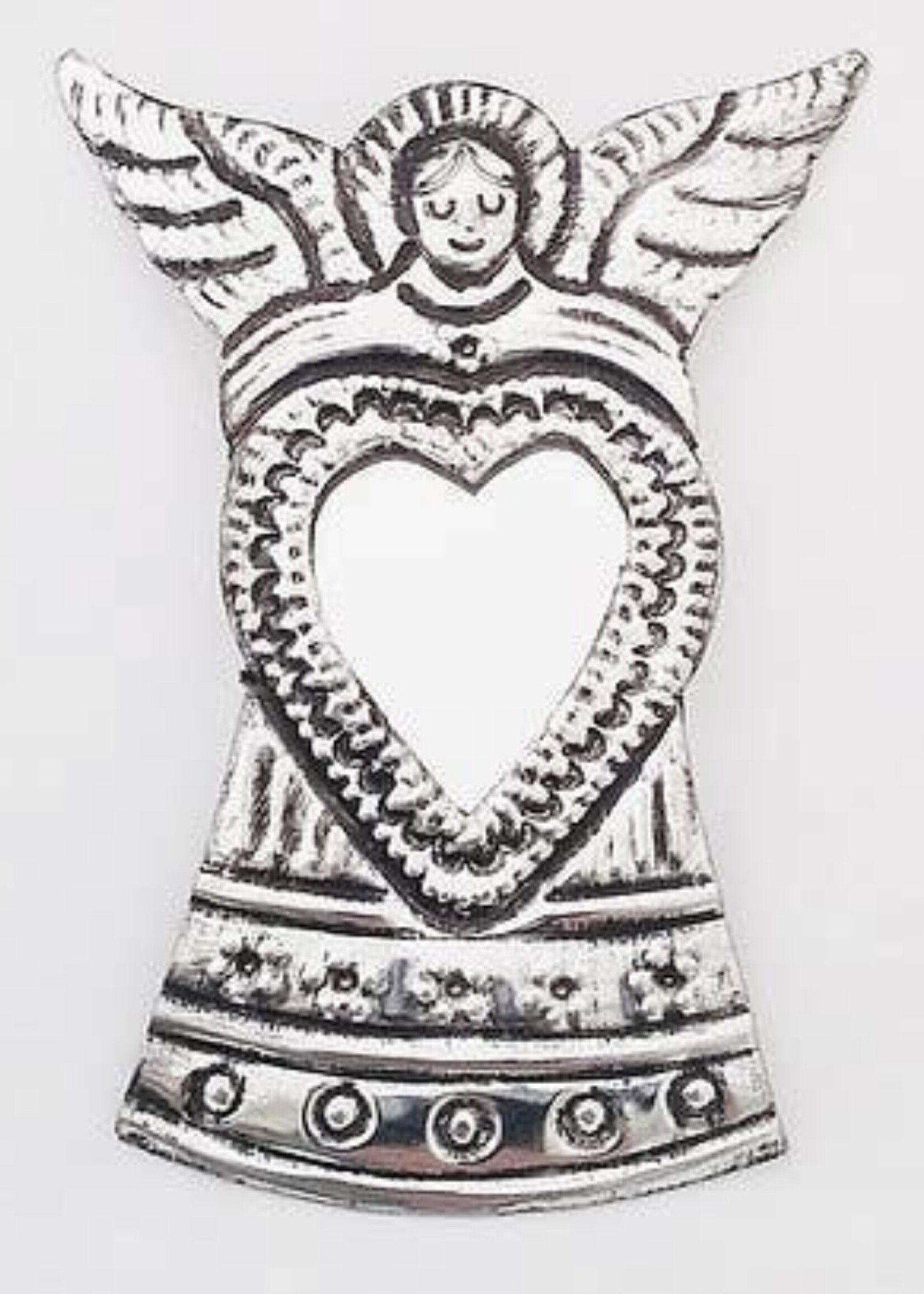 Tin Angel Heart Mirror Small