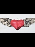Tin Heart Wings Red