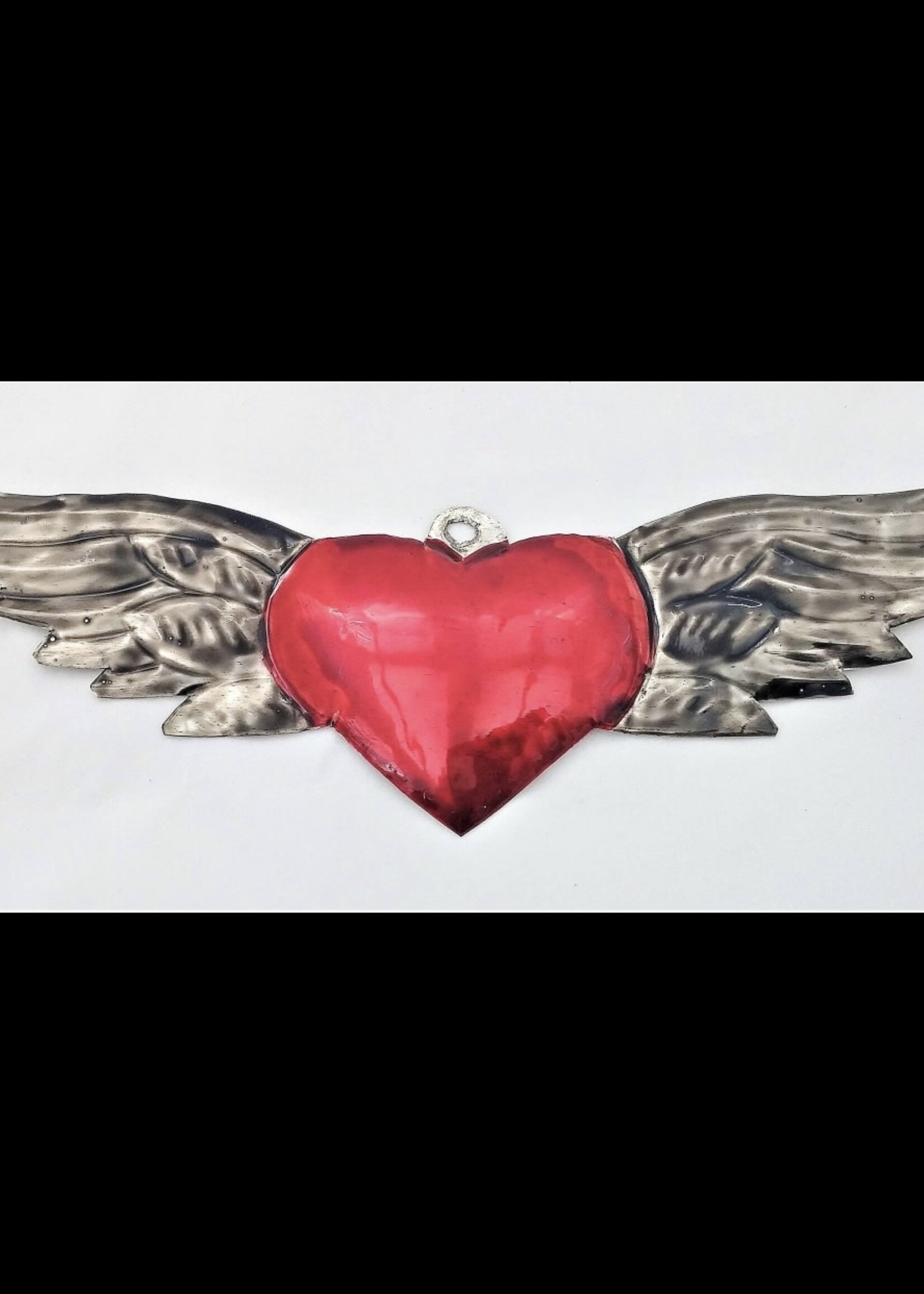 Tin Heart Wings Red