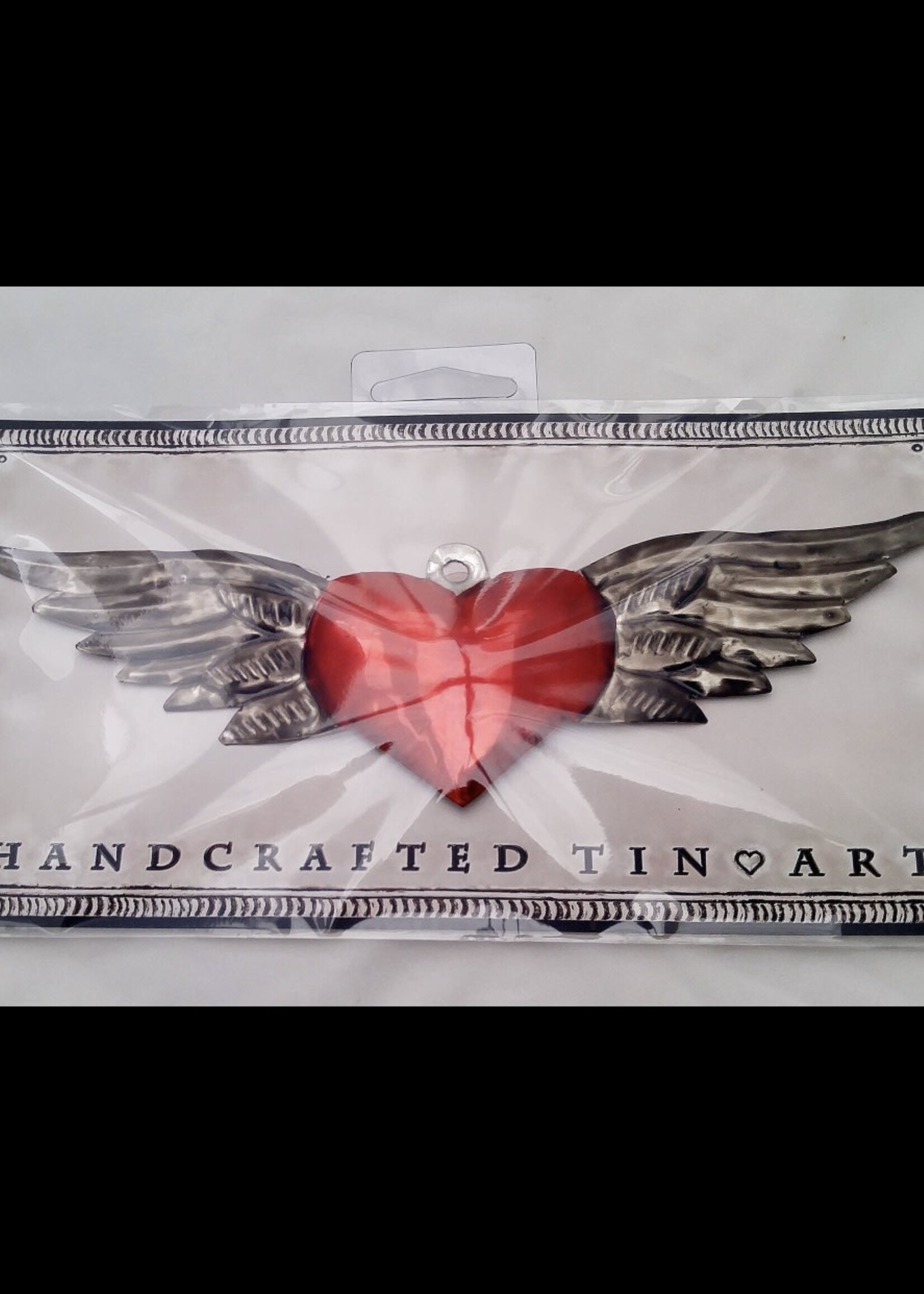 Tin Heart Wings Red