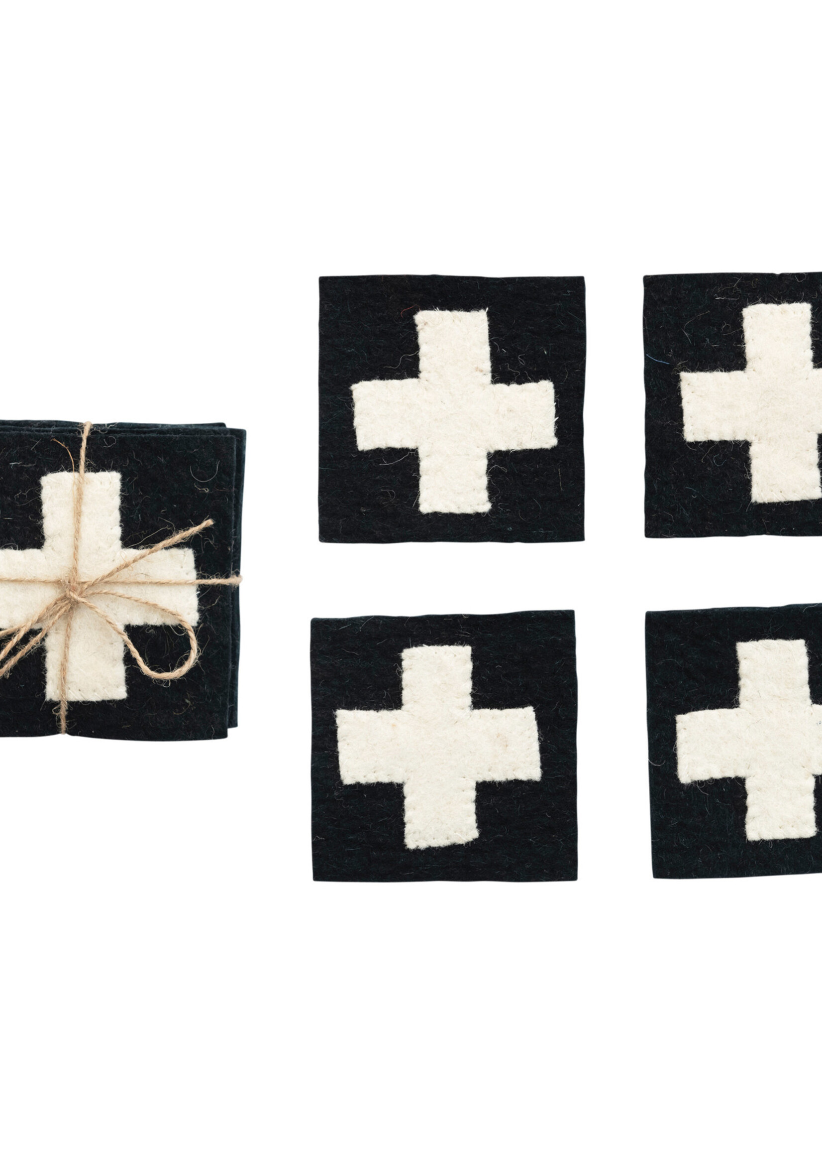 Swiss Cross Felt Coasters