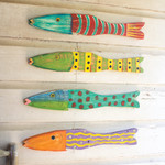 K - Home Recycled Wood Painted Fish Set of 4