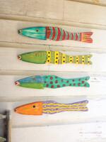 K - Home Recycled Wood Painted Fish Set of 4