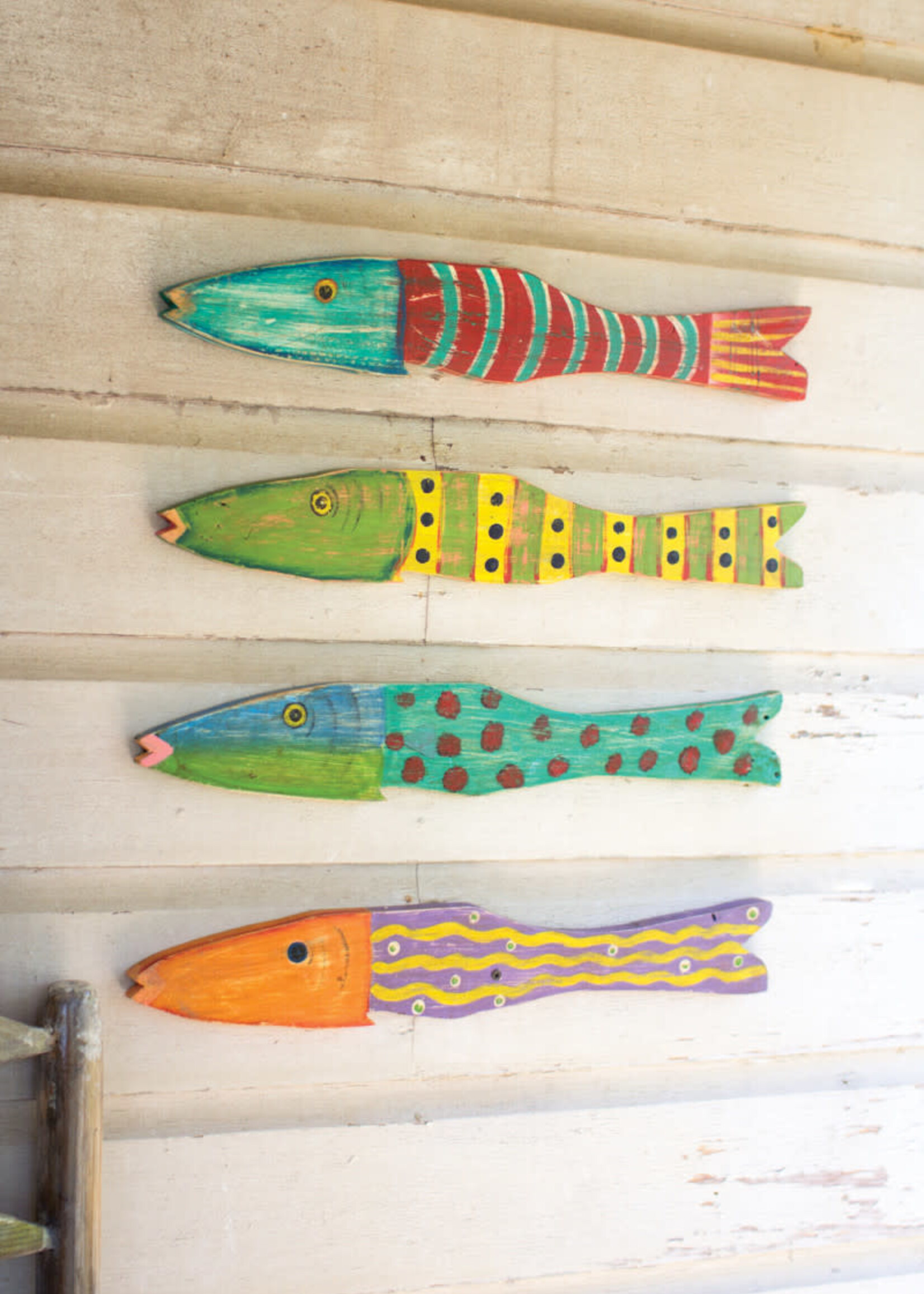 K - Home Wood Painted Fish Set 4